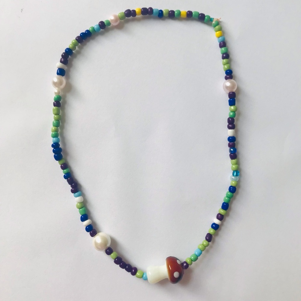 Handmade Cottage Core Aesthetic Mushroom Necklace
